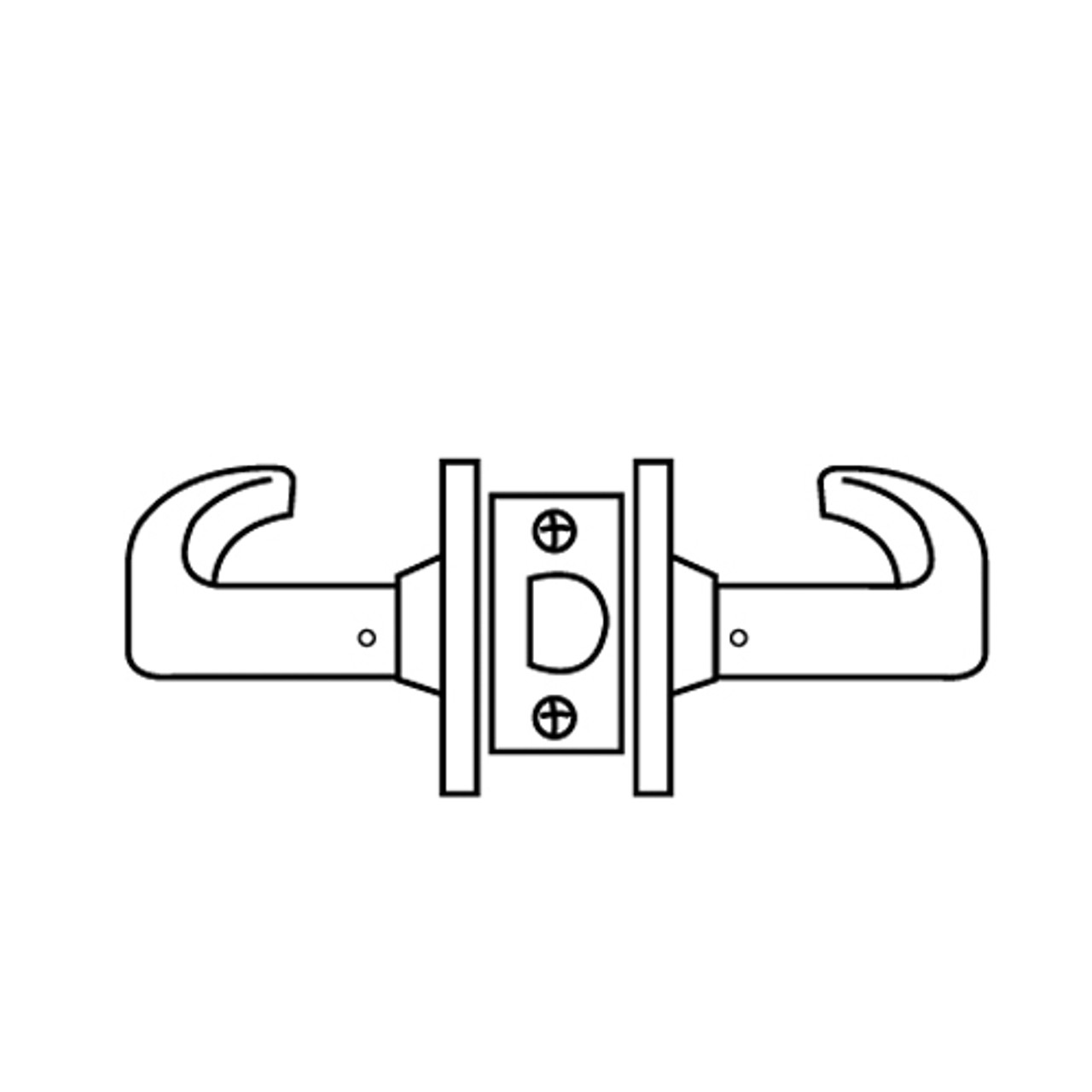 28-65U15-KL-03 Sargent 6500 Series Cylindrical Passage Locks with L Lever Design and K Rose in Bright Brass