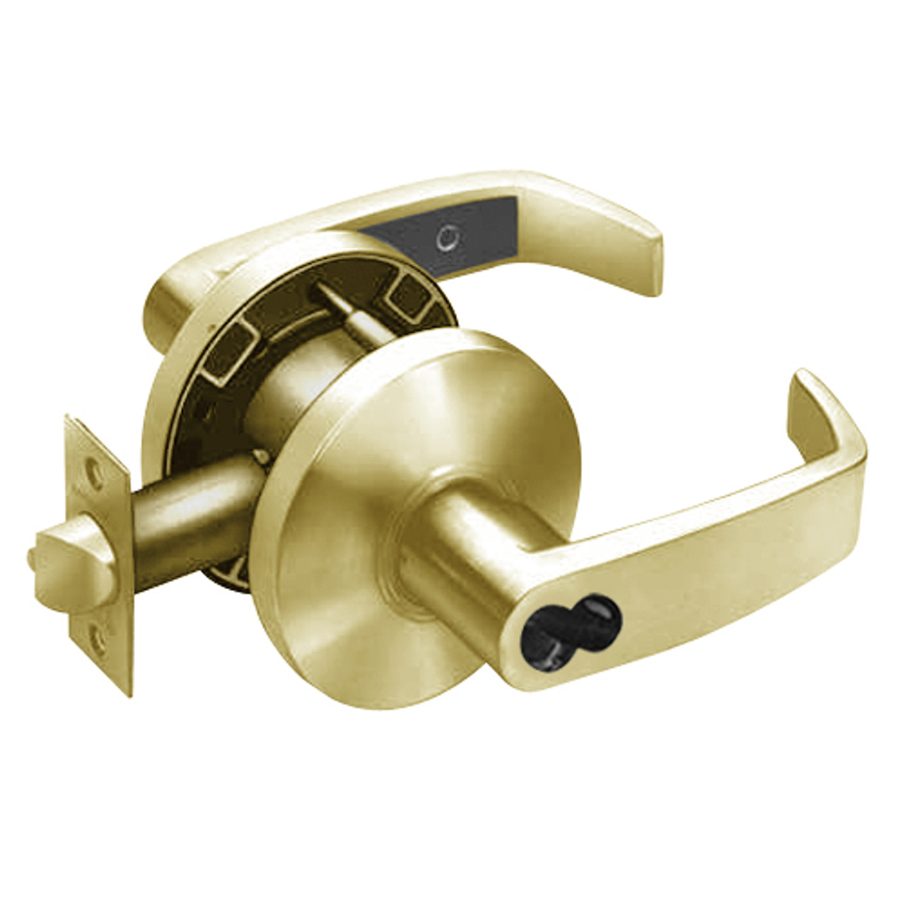 2870-65G37-KL-04 Sargent 6500 Series Cylindrical Classroom Locks with L Lever Design and K Rose Prepped for SFIC in Satin Brass