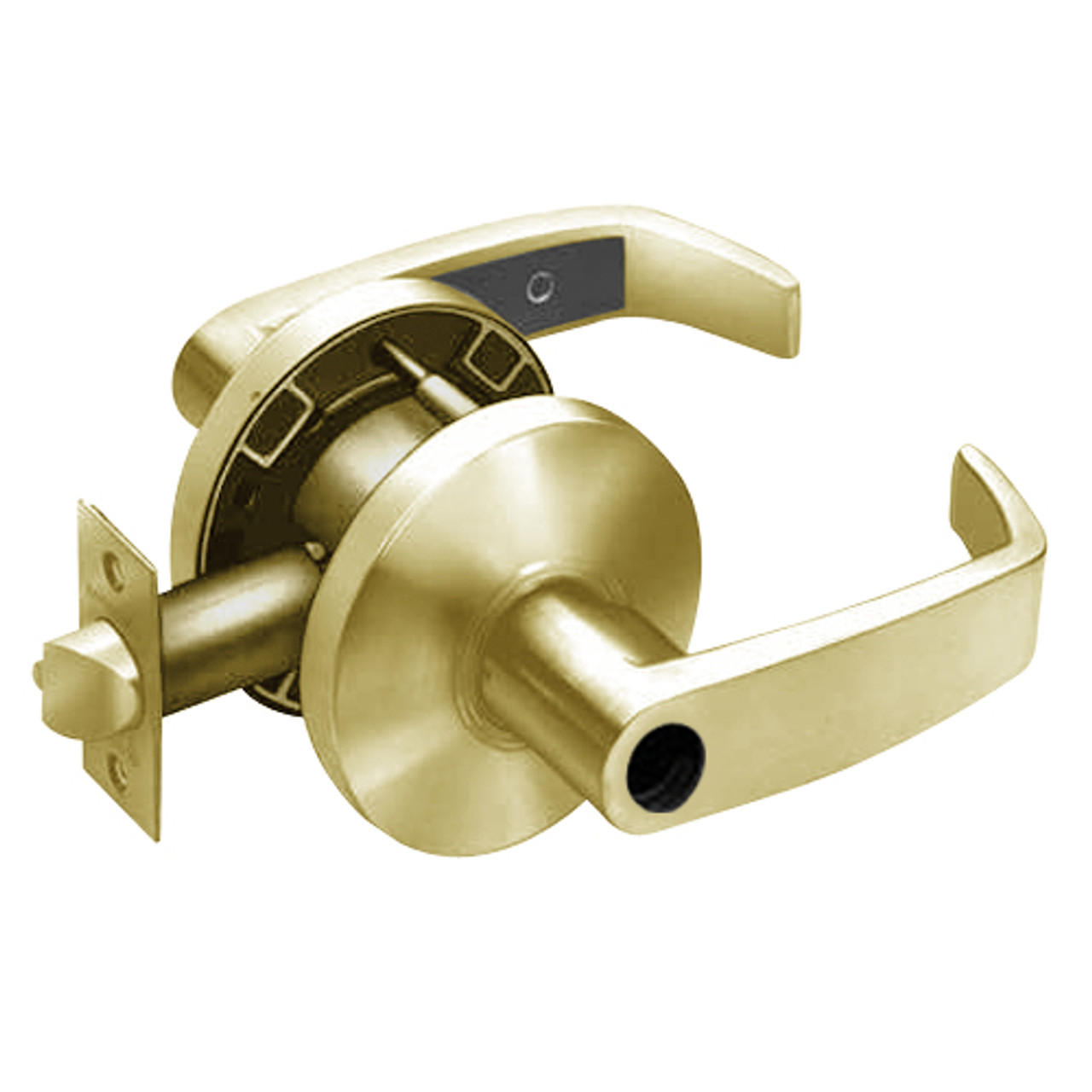 28LC-65G04-KL-04 Sargent 6500 Series Cylindrical Storeroom/Closet Locks with L Lever Design and K Rose Less Cylinder in Satin Brass