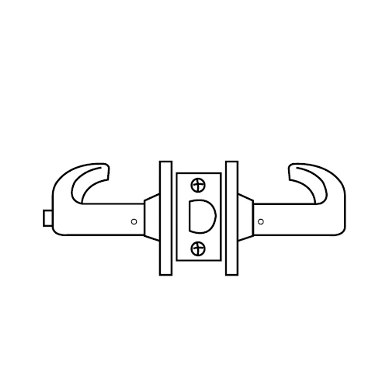 28-65U65-KB-26D Sargent 6500 Series Cylindrical Privacy Locks with B Lever Design and K Rose in Satin Chrome