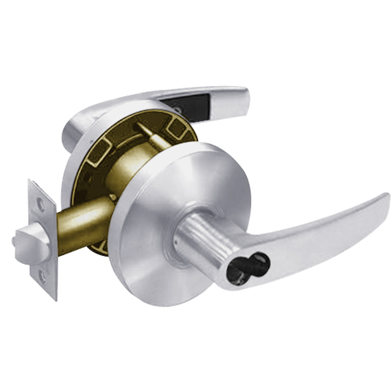 2860-65G04-KB-26D Sargent 6500 Series Cylindrical Storeroom/Closet Locks with B Lever Design and K Rose Prepped for LFIC in Satin Chrome