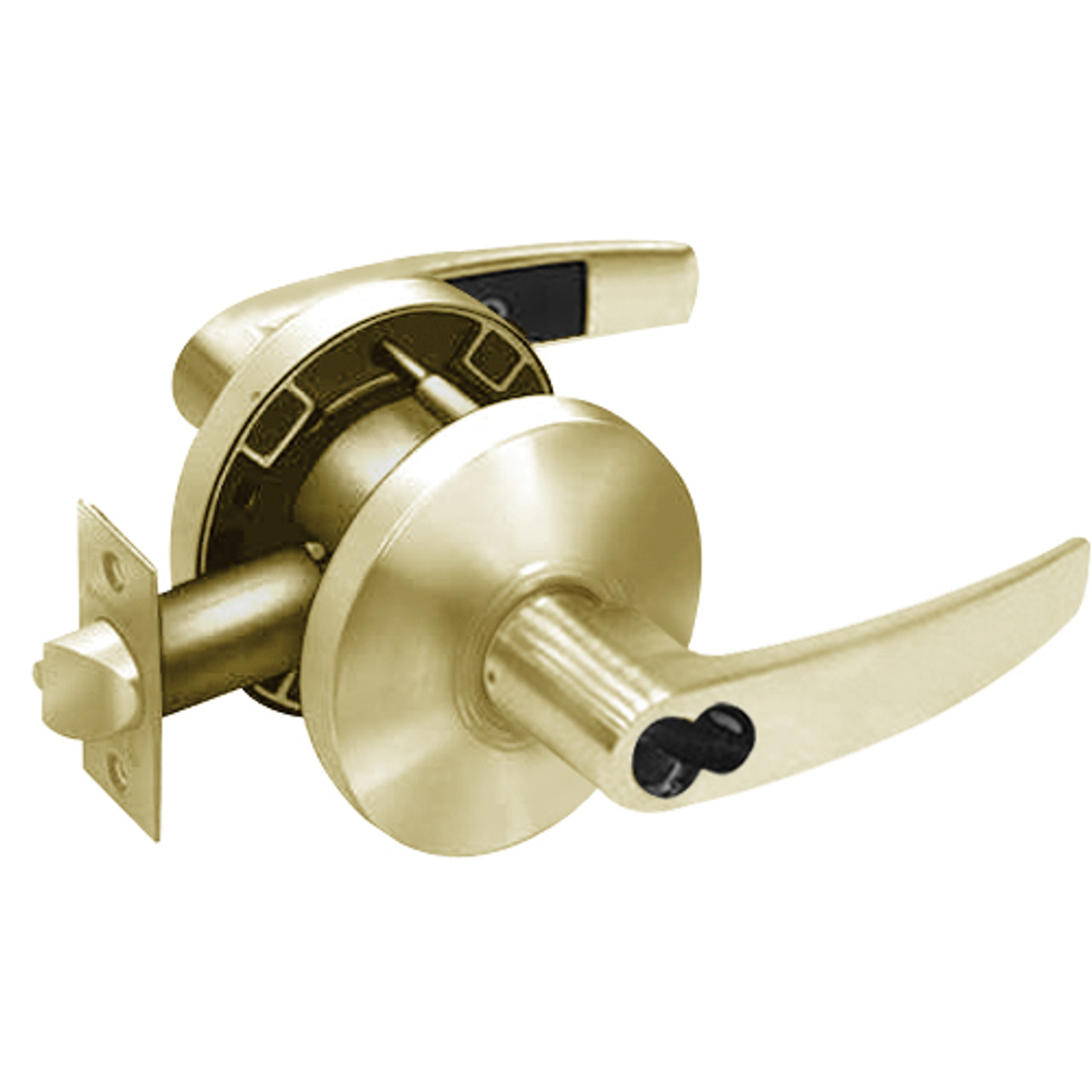 2870-65G04-KB-04 Sargent 6500 Series Cylindrical Storeroom/Closet Locks with B Lever Design and K Rose Prepped for SFIC in Satin Brass