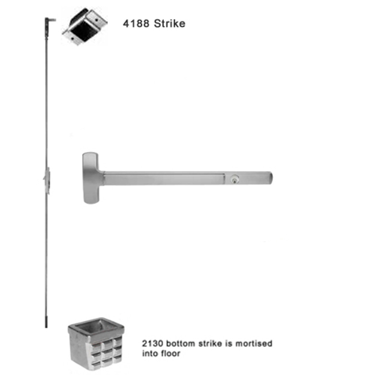 CD25-C-EO-US4-3 Falcon Exit Device in Satin Brass