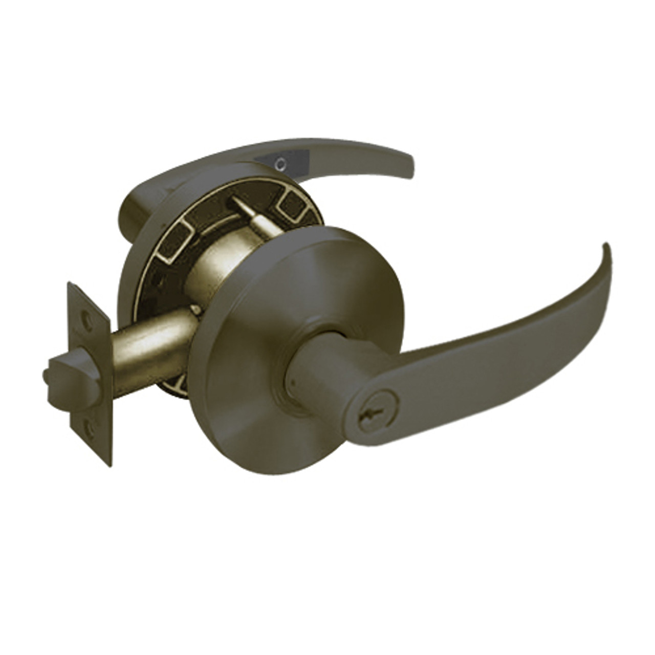 28-65G04-KP-10B Sargent 6500 Series Cylindrical Storeroom/Closet Locks with P Lever Design and K Rose in Oxidized Dull Bronze