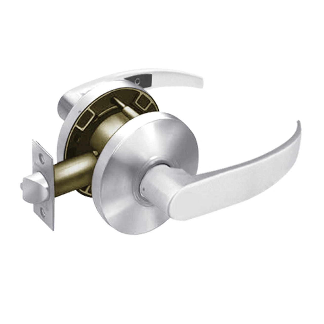 28-65U15-KP-26 Sargent 6500 Series Cylindrical Passage Locks with P Lever Design and K Rose in Bright Chrome