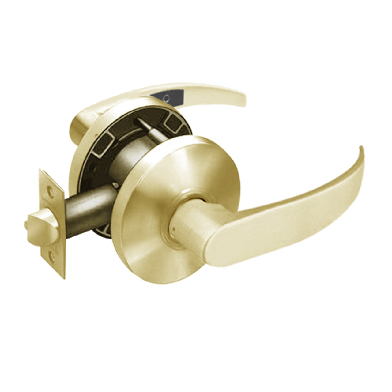 28-65U15-KP-04 Sargent 6500 Series Cylindrical Passage Locks with P Lever Design and K Rose in Satin Brass