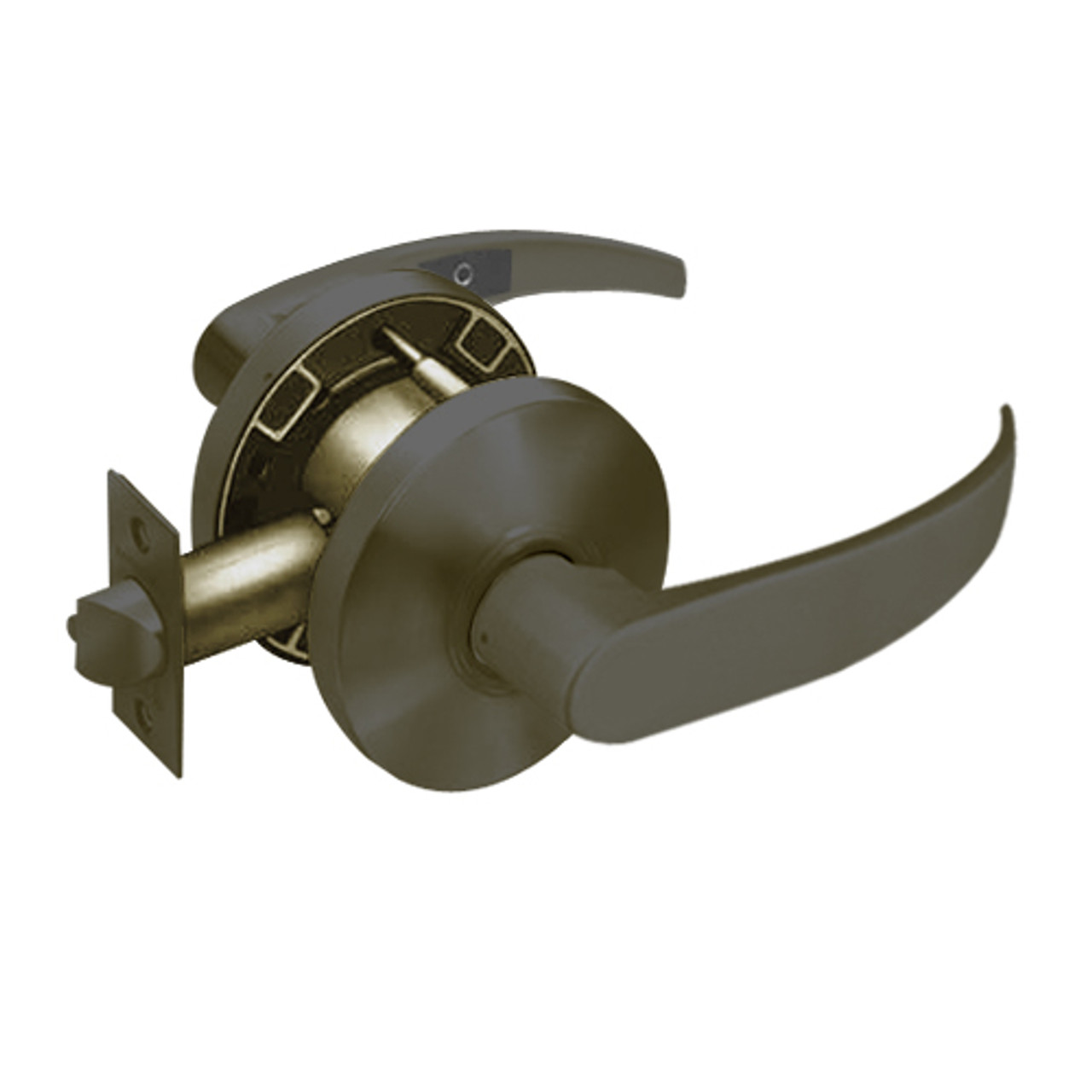 28-65U15-KP-10B Sargent 6500 Series Cylindrical Passage Locks with P Lever Design and K Rose in Oxidized Dull Bronze