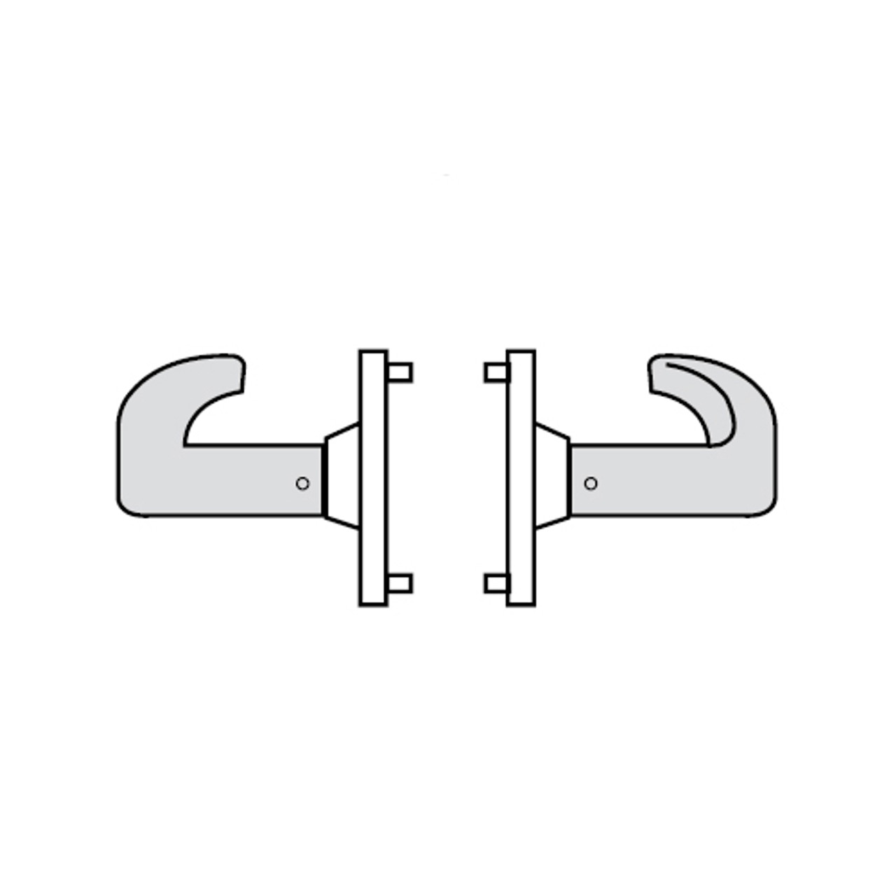 28-65U94-KP-10 Sargent 6500 Series Cylindrical Double Lever Pull with P Lever Design and K Rose in Dull Bronze