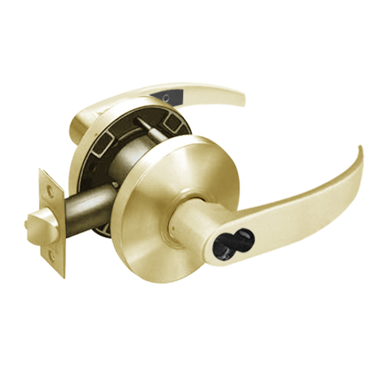 2860-65G05-KP-04 Sargent 6500 Series Cylindrical Entrance/Office Locks with P Lever Design and K Rose Prepped for LFIC in Satin Brass