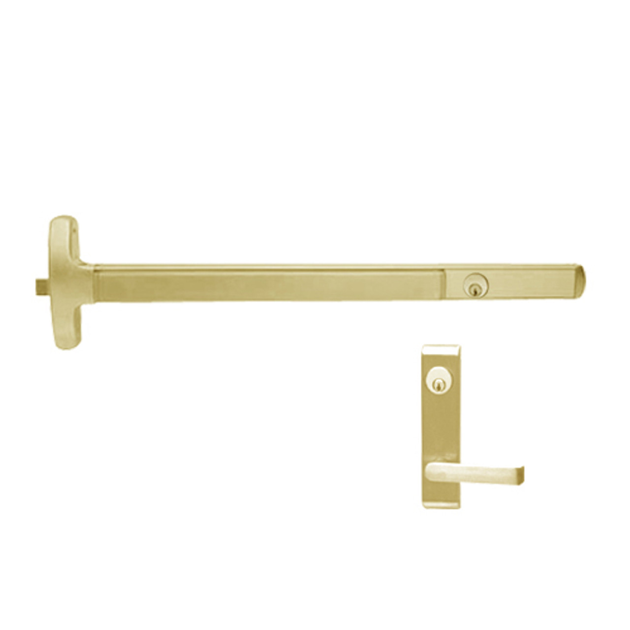 CD24-R-L-NL-DANE-US4-4-LHR Falcon Exit Device in Satin Brass