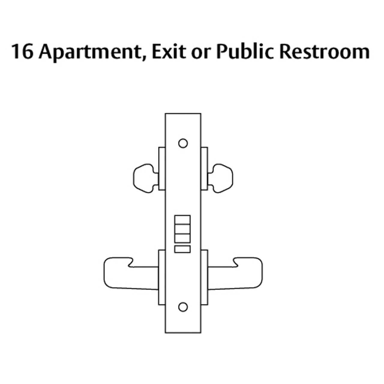 8216-LNL-04 Sargent 8200 Series Apartment or Exit Mortise Lock with LNL Lever Trim in Satin Brass