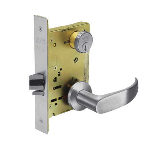 8231-LNP-26D Sargent 8200 Series Utility Mortise Lock with LNP Lever Trim in Satin Chrome