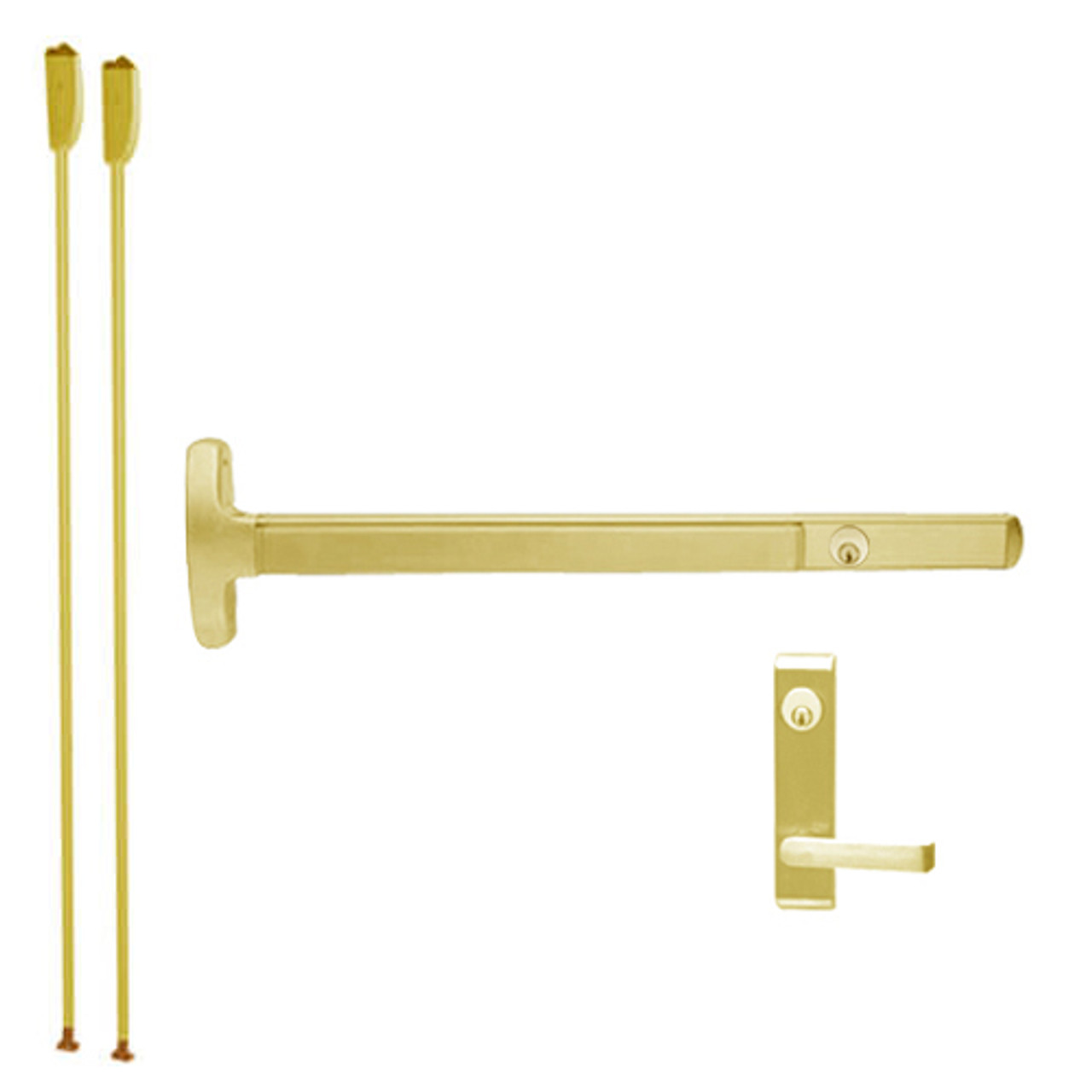 CD24-V-L-Dane-US3-3-LHR Falcon Exit Device in Polished Brass