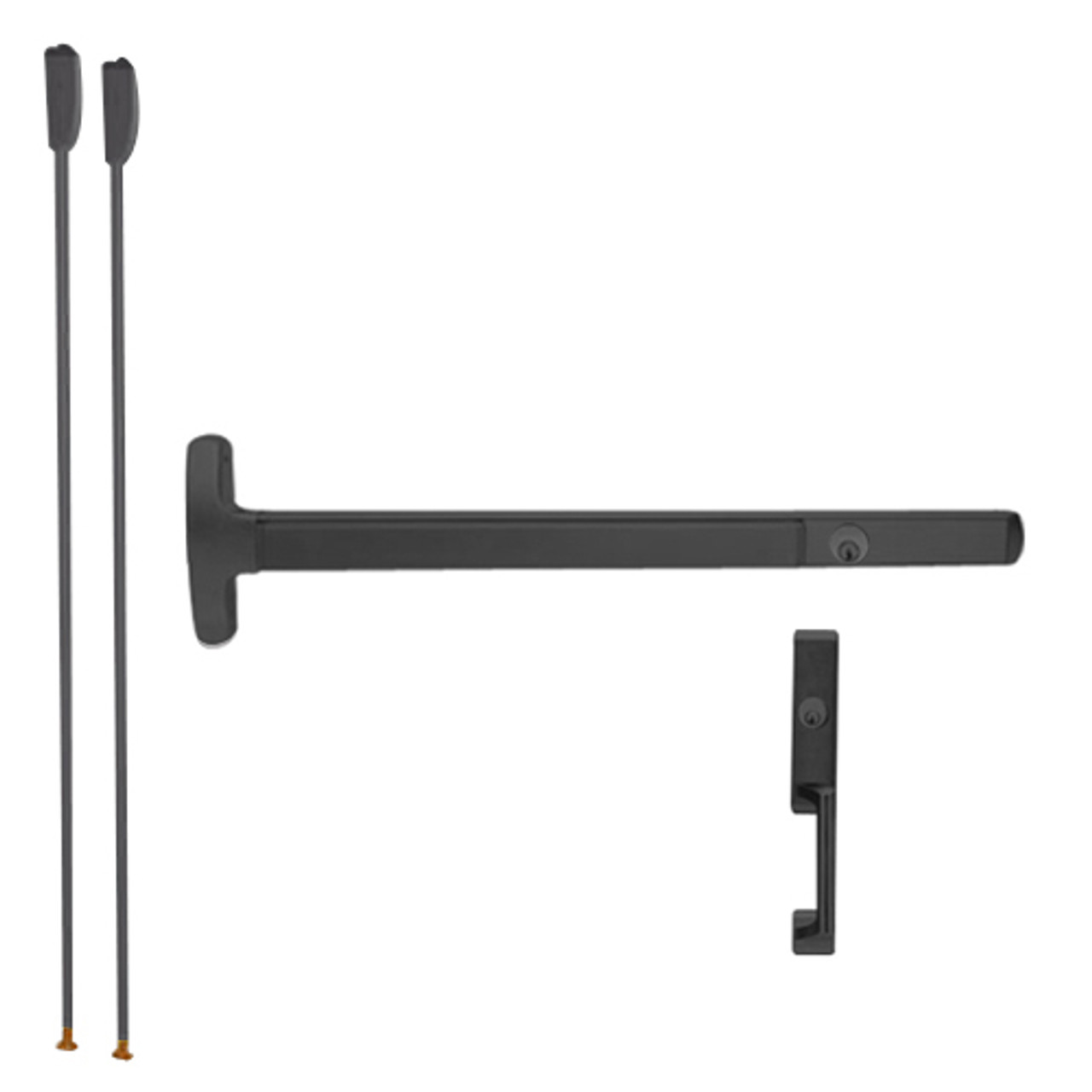 CD24-V-NL-US19-3-LHR Falcon Exit Device in Flat Black Painted
