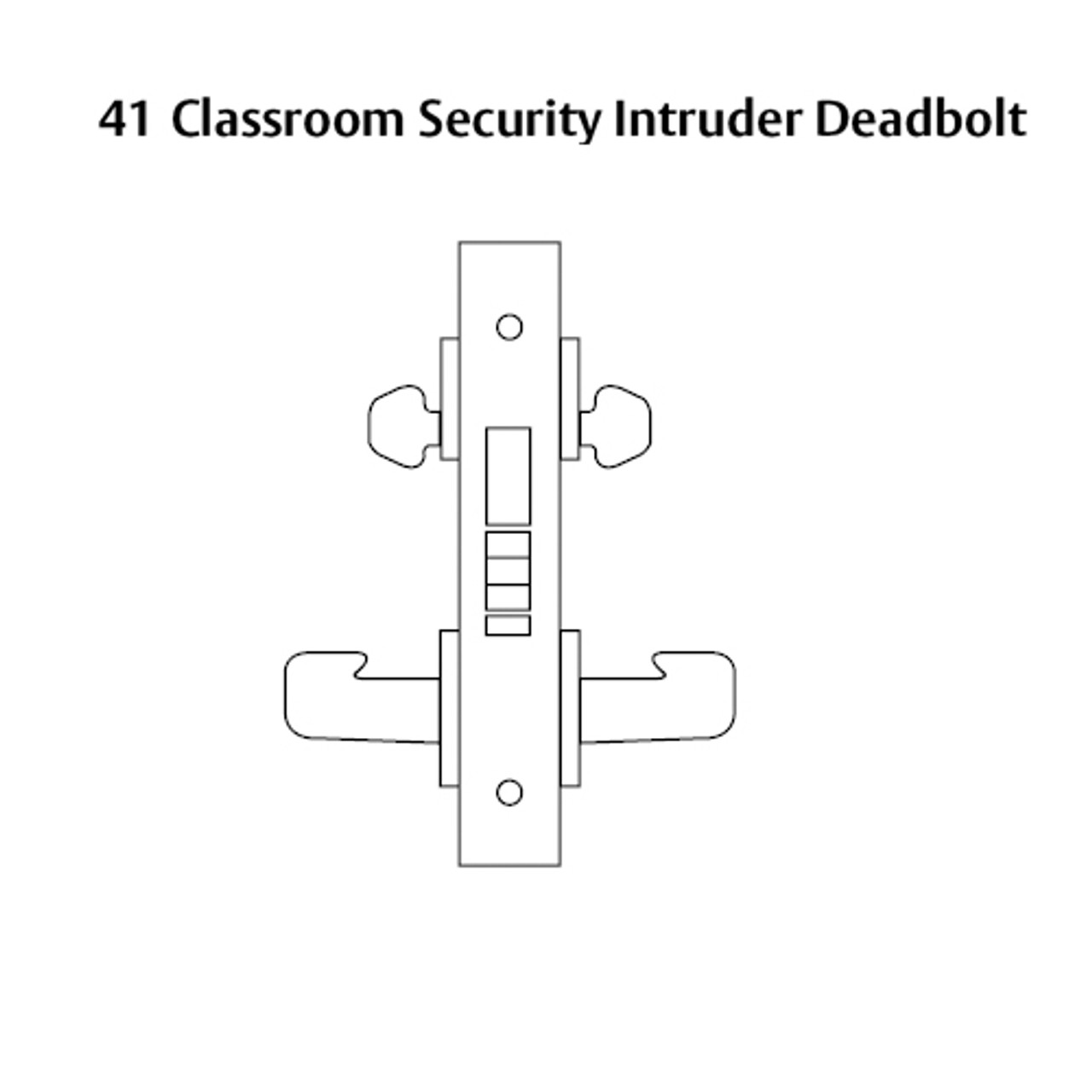 8241-LNL-26 Sargent 8200 Series Classroom Security Mortise Lock with LNL Lever Trim in Bright Chrome