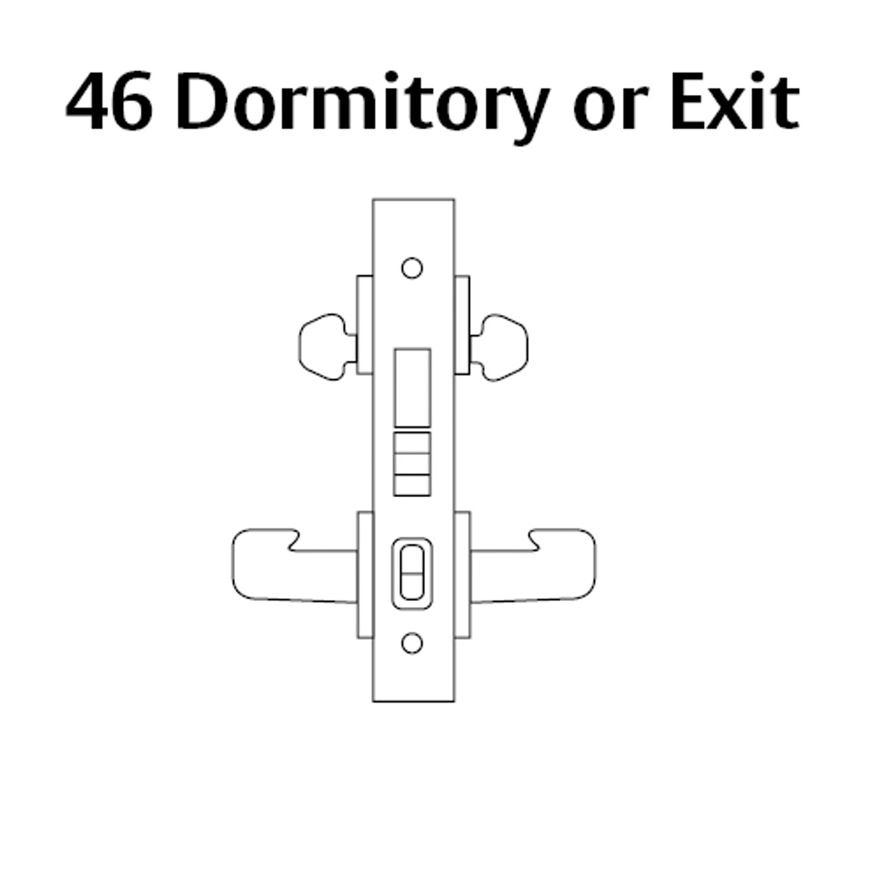 8246-LNL-10 Sargent 8200 Series Dormitory or Exit Mortise Lock with LNL Lever Trim in Dull Bronze