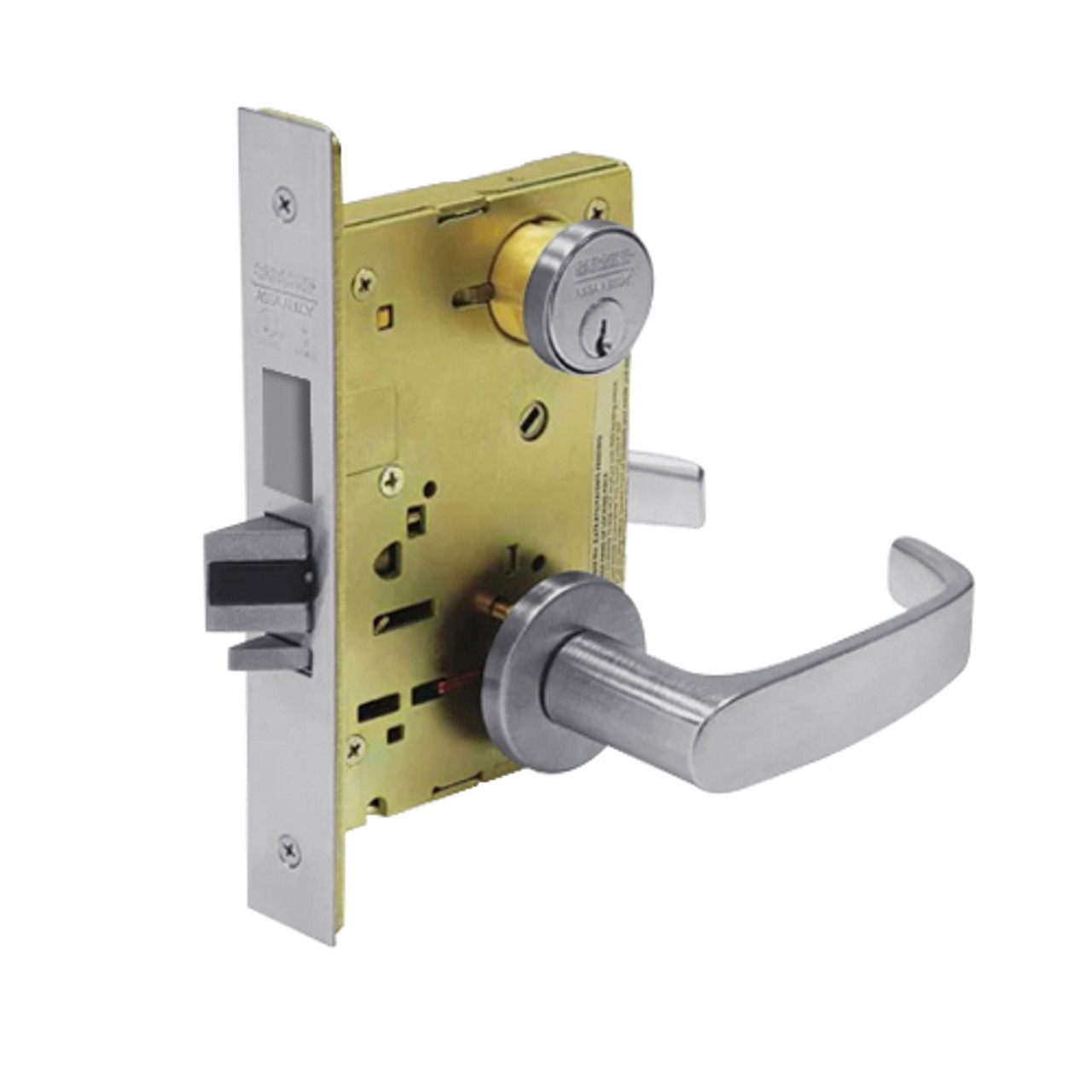 8248-LNL-26D Sargent 8200 Series Store Door Mortise Lock with LNL Lever Trim in Satin Chrome