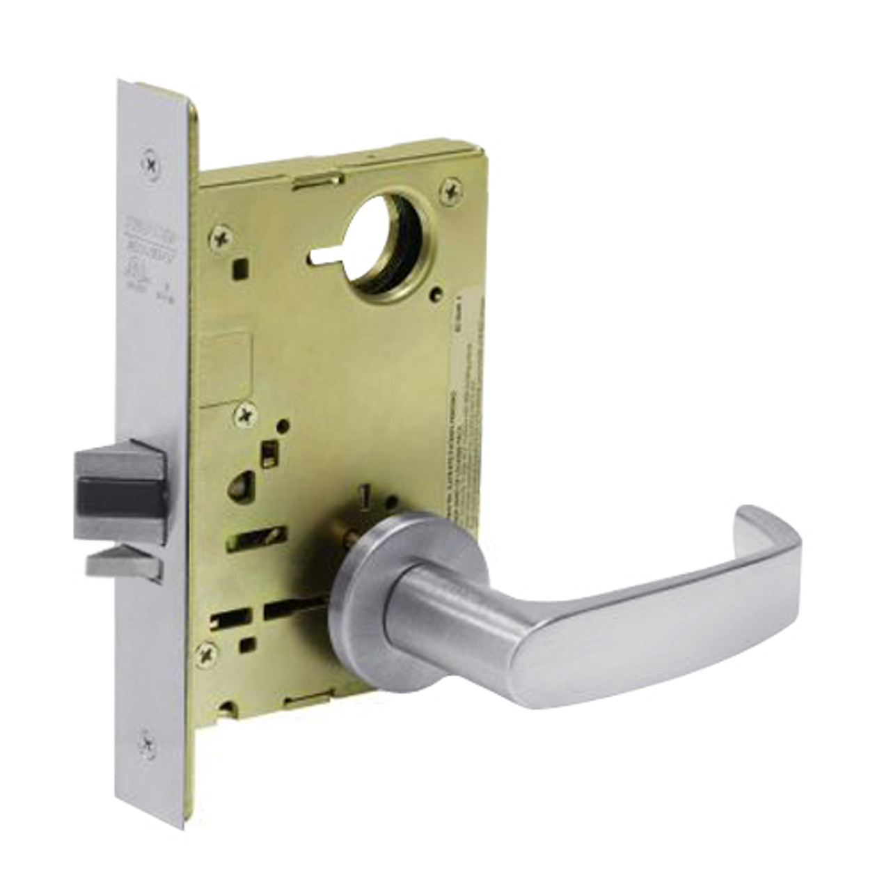 8213-LNL-26D Sargent 8200 Series Communication or Exit Mortise Lock with LNL Lever Trim in Satin Chrome