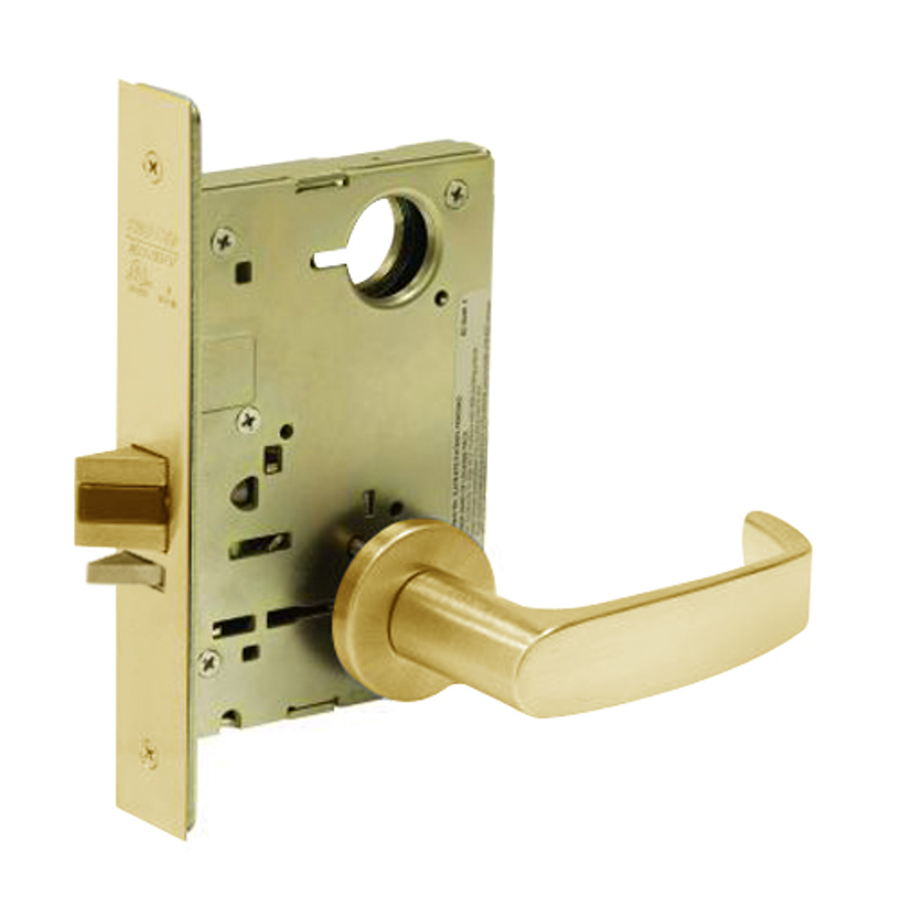 8213-LNL-03 Sargent 8200 Series Communication or Exit Mortise Lock with LNL Lever Trim in Bright Brass