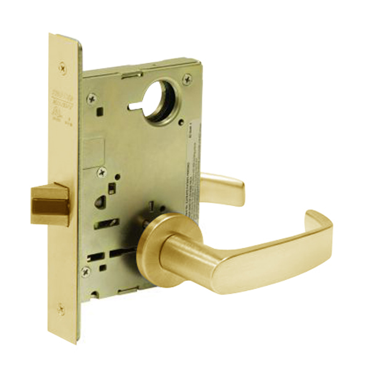 8215-LNL-03 Sargent 8200 Series Passage or Closet Mortise Lock with LNL Lever Trim in Bright Brass