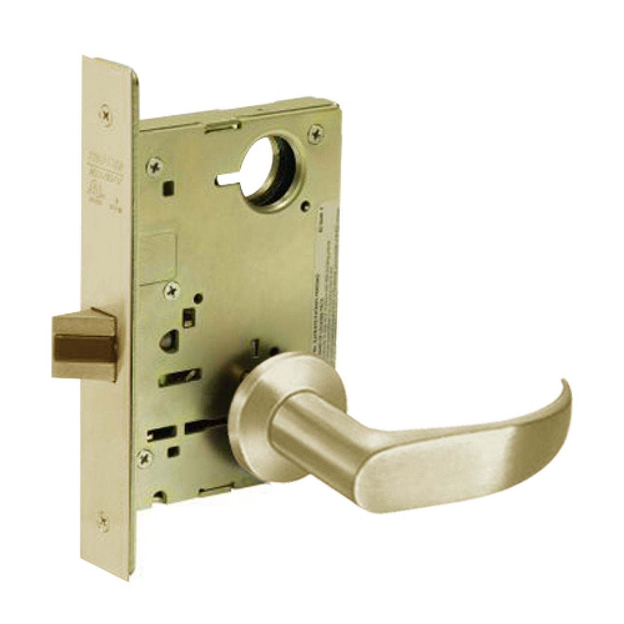 8213-LNP-04 Sargent 8200 Series Communication or Exit Mortise Lock with LNP Lever Trim in Satin Brass