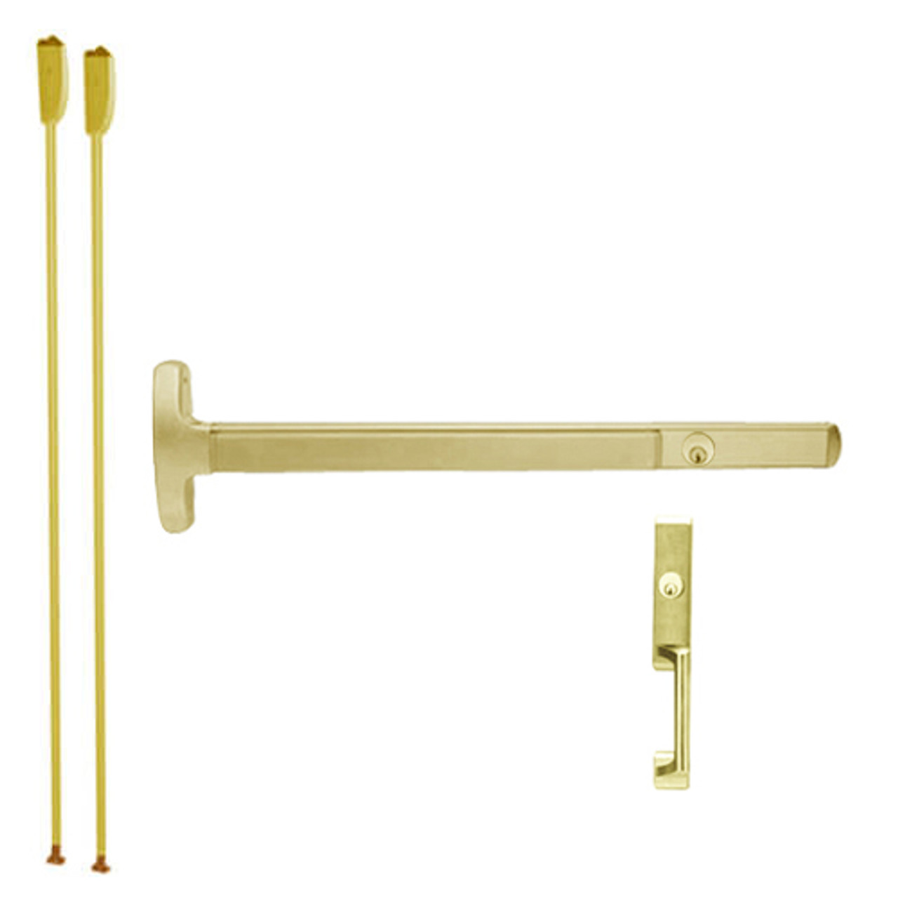 CD24-V-NL-US4-4-LHR Falcon Exit Device in Satin Brass