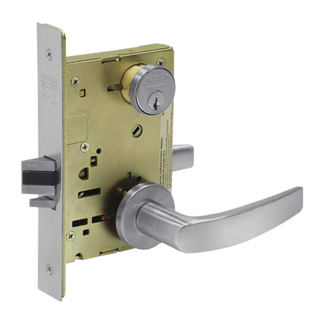 8267-LNB-26D Sargent 8200 Series Institutional Privacy Mortise Lock with LNB Lever Trim in Satin Chrome