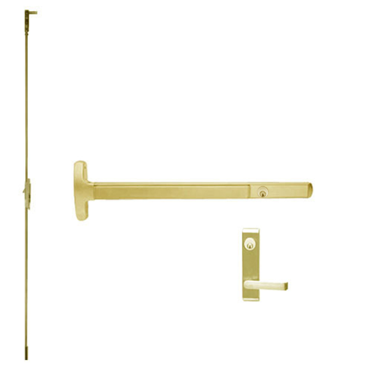 CD24-C-L-NL-DANE-US3-3-LHR Falcon Exit Device in Polished Brass