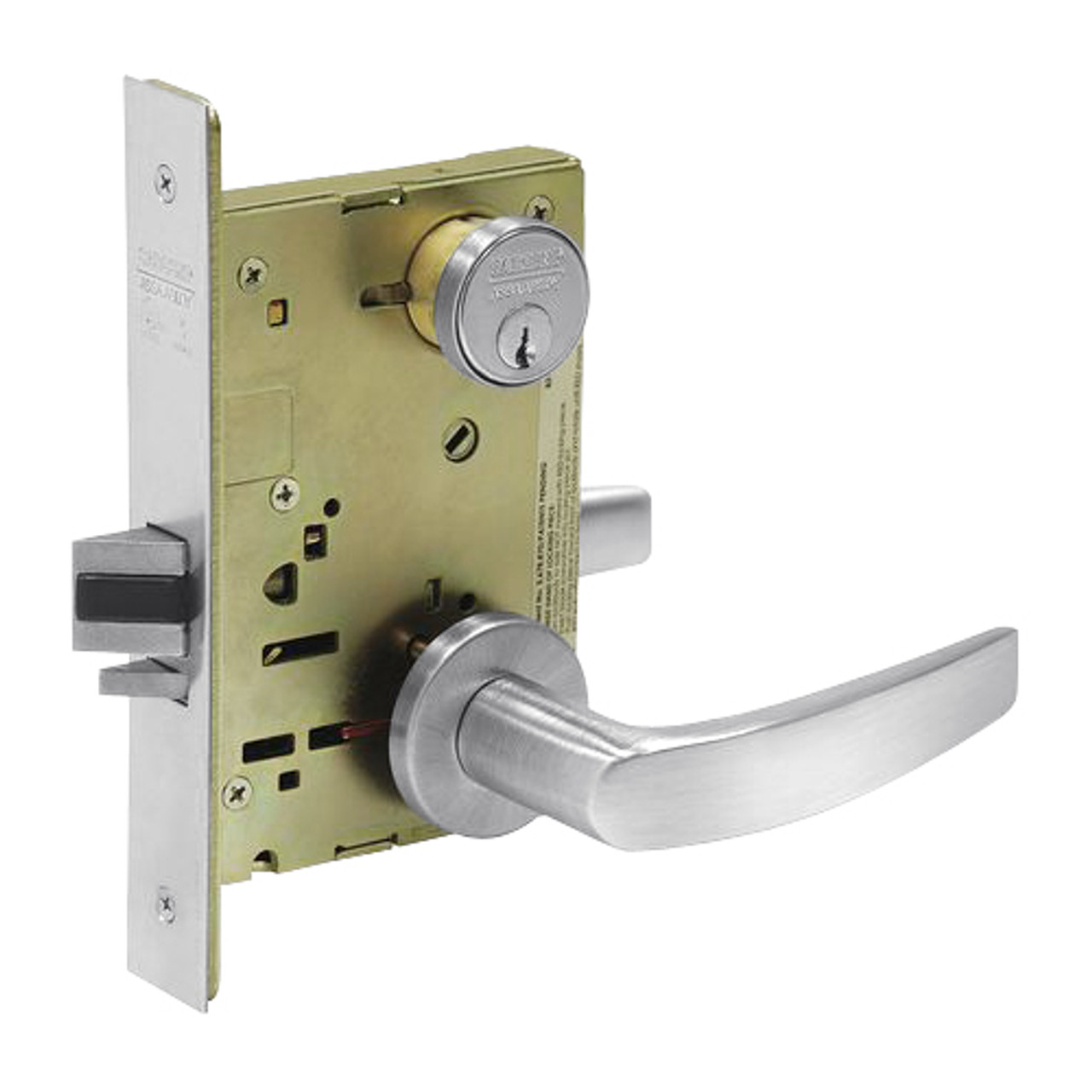 8238-LNB-26 Sargent 8200 Series Classroom Security Intruder Mortise Lock with LNB Lever Trim in Bright Chrome