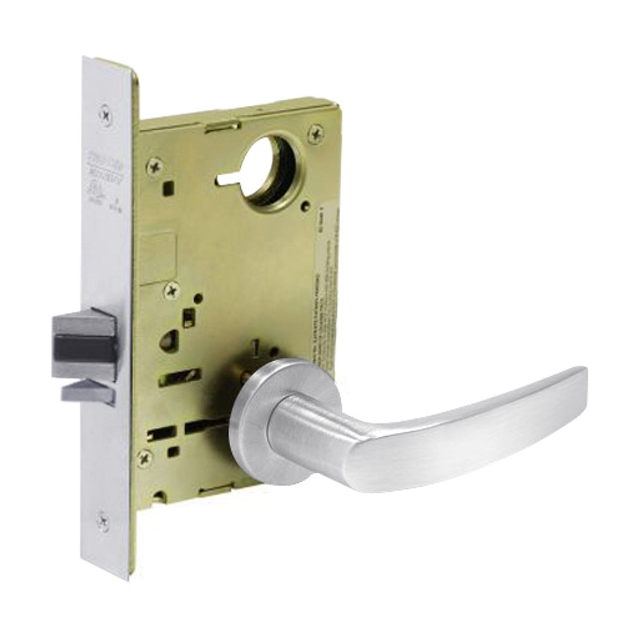 8213-LNB-26 Sargent 8200 Series Communication or Exit Mortise Lock with LNB Lever Trim in Bright Chrome