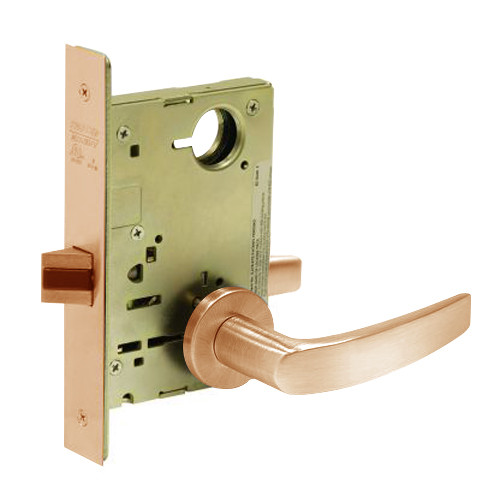 8215-LNB-10 Sargent 8200 Series Passage or Closet Mortise Lock with LNB Lever Trim in Satin Bronze