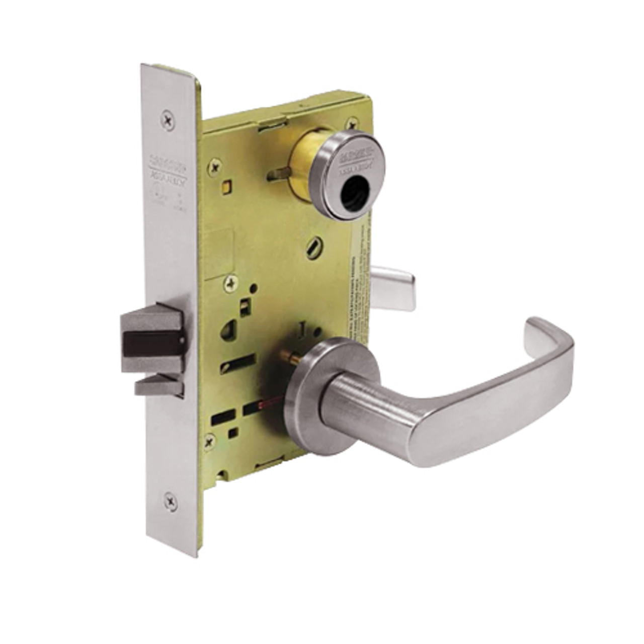 LC-8259-LNL-32D Sargent 8200 Series School Security Mortise Lock with LNL Lever Trim Less Cylinder in Satin Stainless Steel