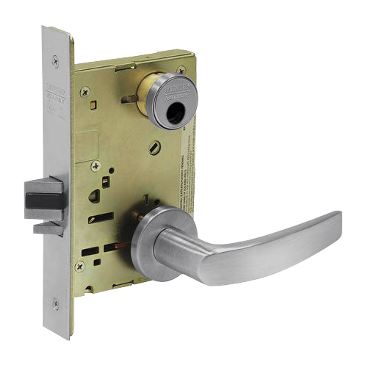 LC-8231-LNB-26D Sargent 8200 Series Utility Mortise Lock with LNB Lever Trim Less Cylinder in Satin Chrome