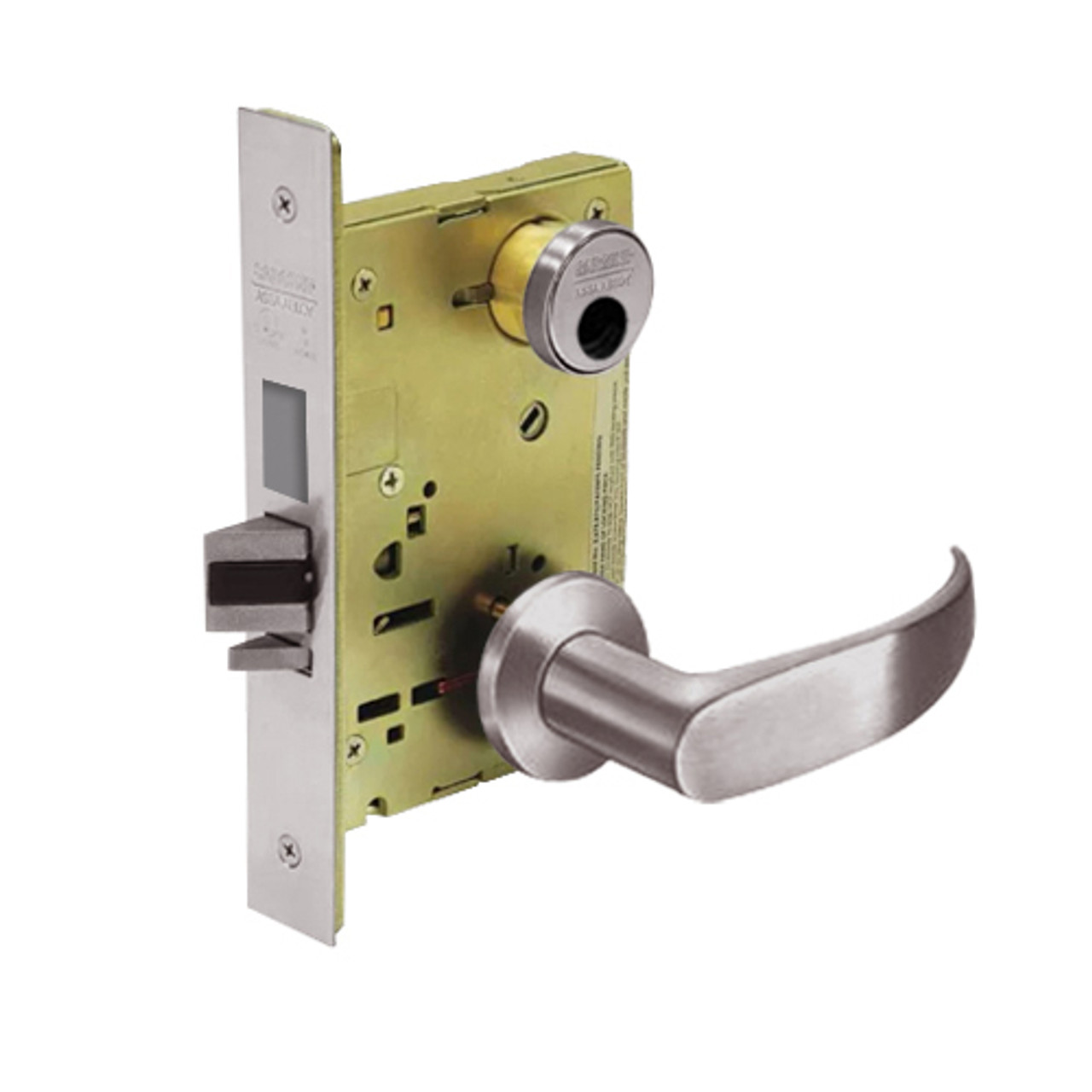 LC-8235-LNP-32D Sargent 8200 Series Storeroom Mortise Lock with LNP Lever Trim and Deadbolt in Satin Stainless Steel