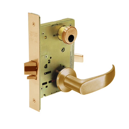 LC-8217-LNP-10 Sargent 8200 Series Asylum or Institutional Mortise Lock with LNP Lever Trim Less Cylinder in Dull Bronze