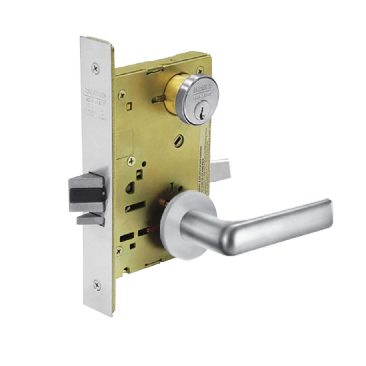 8237-LNE-26 Sargent 8200 Series Classroom Mortise Lock with LNE Lever Trim in Bright Chrome