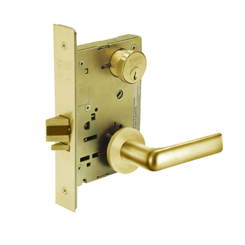 8231-LNE-03 Sargent 8200 Series Utility Mortise Lock with LNE Lever Trim in Bright Brass