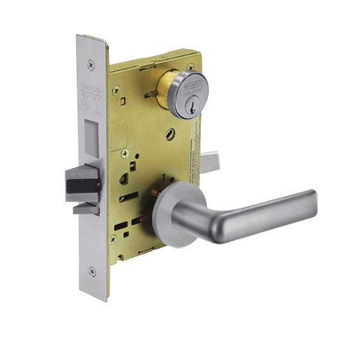 8251-LNE-26D Sargent 8200 Series Storeroom Deadbolt Mortise Lock with LNE Lever Trim and Deadbolt in Satin Chrome