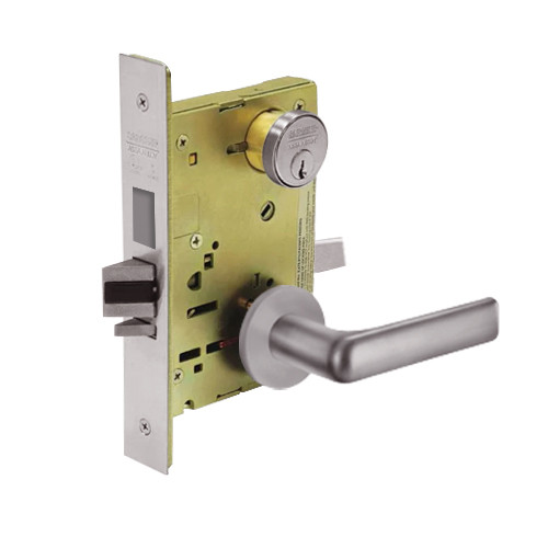 8251-LNE-32D Sargent 8200 Series Storeroom Deadbolt Mortise Lock with LNE Lever Trim and Deadbolt in Satin Stainless Steel