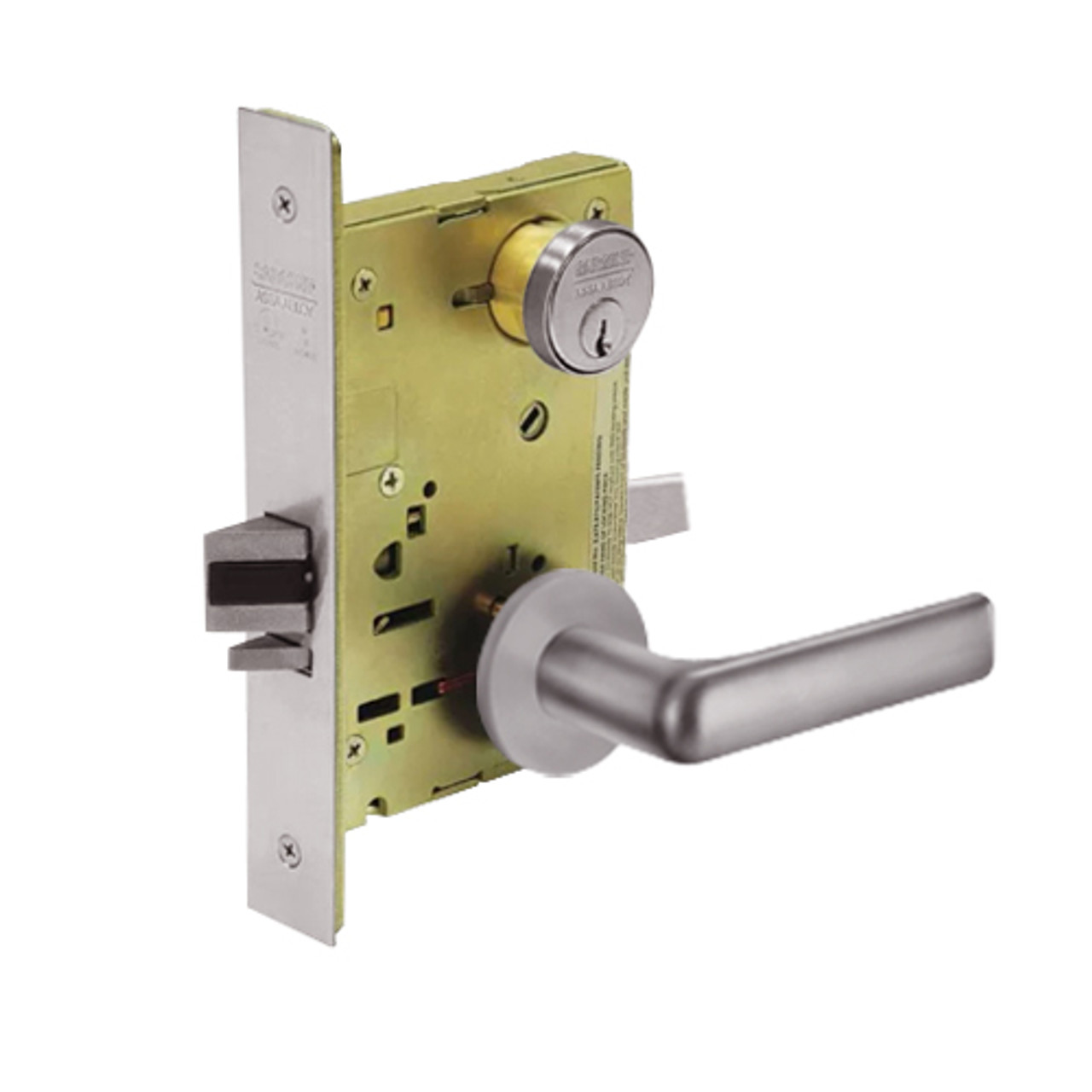 8216-LNE-32D Sargent 8200 Series Apartment or Exit Mortise Lock with LNE Lever Trim in Satin Stainless Steel