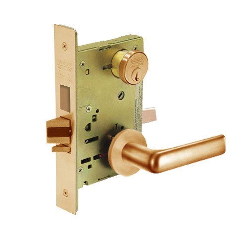 8226-LNE-10 Sargent 8200 Series Store Door Mortise Lock with LNE Lever Trim in Satin Bronze