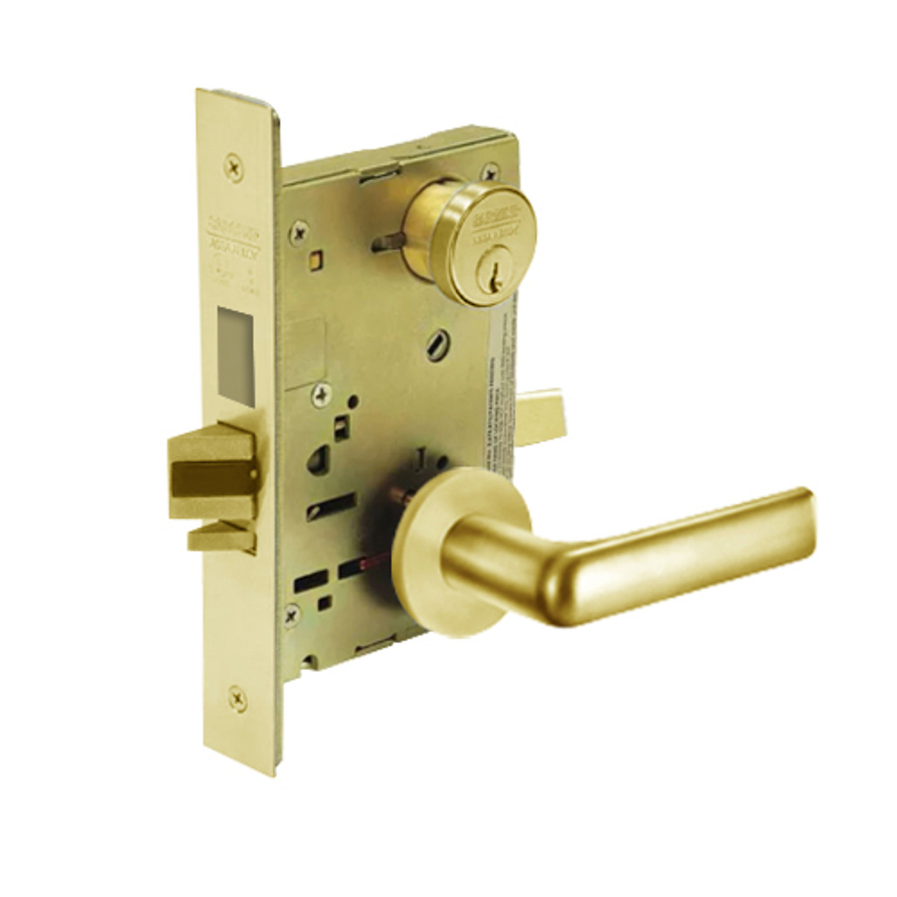 8241-LNE-03 Sargent 8200 Series Classroom Security Mortise Lock with LNE Lever Trim in Bright Brass