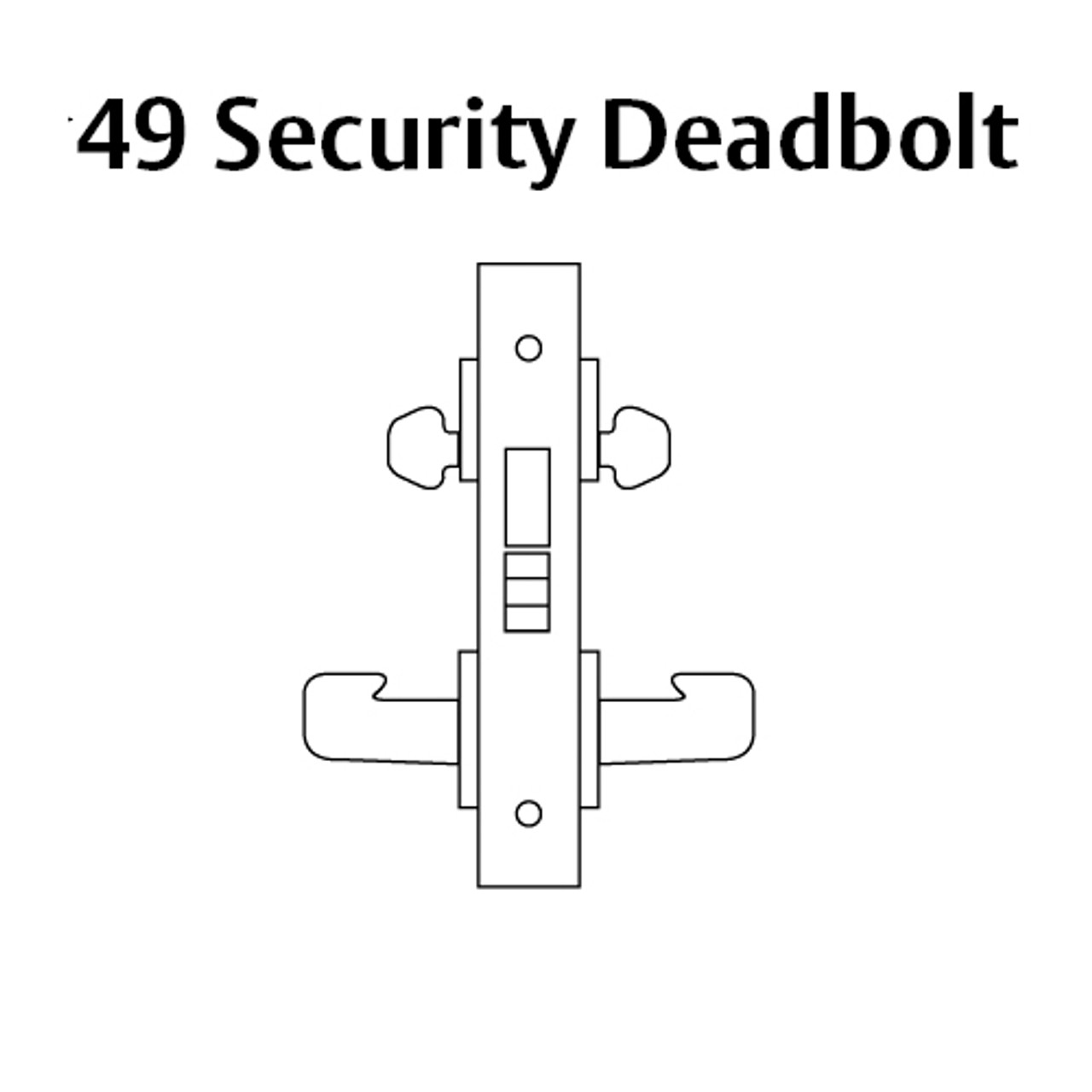 8249-LNE-26 Sargent 8200 Series Security Deadbolt Mortise Lock with LNE Lever Trim in Bright Chrome