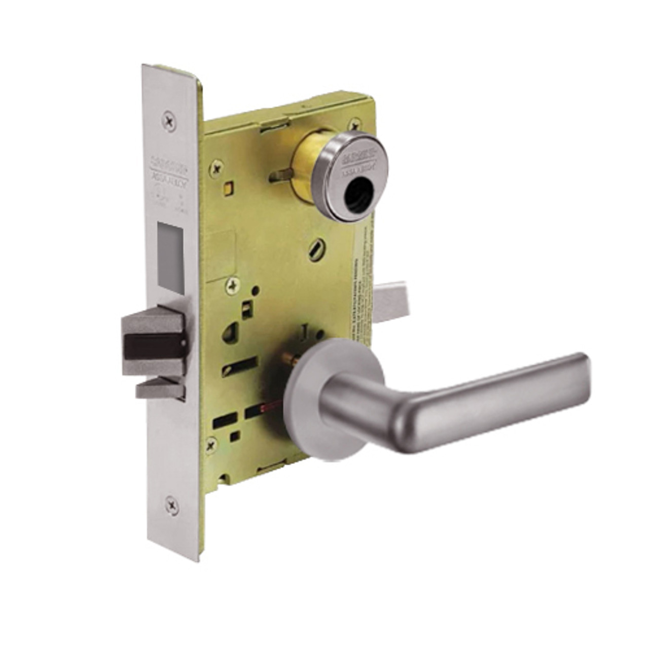 LC-8252-LNE-32D Sargent 8200 Series Institutional Mortise Lock with LNE Lever Trim Less Cylinder in Satin Stainless Steel