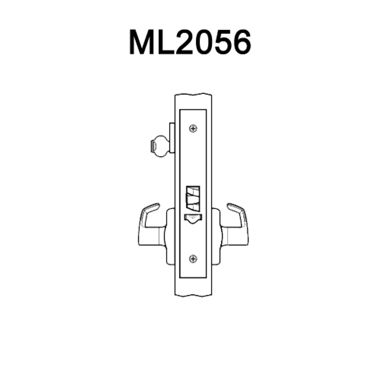 ML2056-RWA-618 Corbin Russwin ML2000 Series Mortise Classroom Locksets with Regis Lever in Bright Nickel