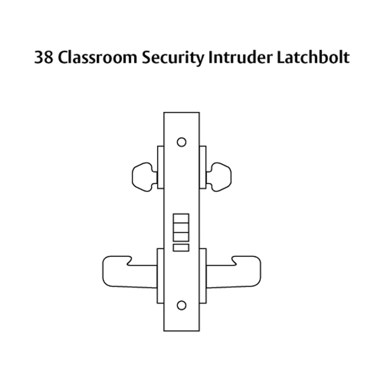 8238-LNF-10 Sargent 8200 Series Classroom Security Intruder Mortise Lock with LNF Lever Trim in Dull Bronze