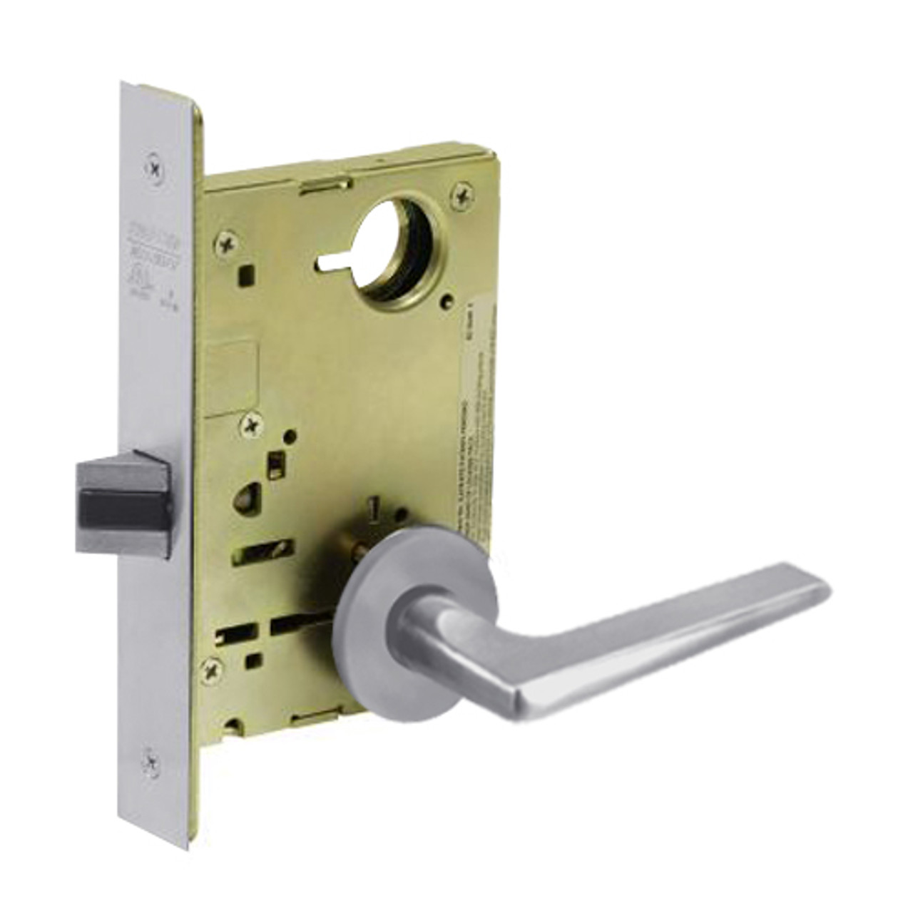 8215-LNF-26D Sargent 8200 Series Passage or Closet Mortise Lock with LNF Lever Trim in Satin Chrome