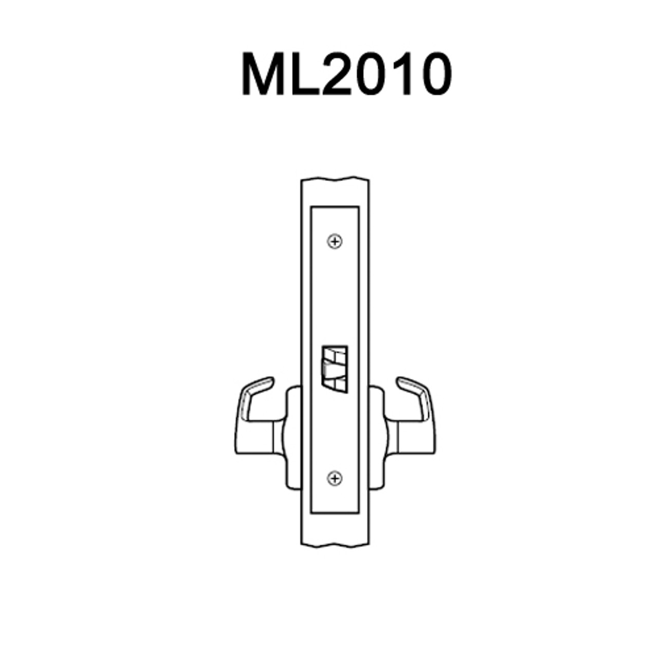 ML2010-LSA-618 Corbin Russwin ML2000 Series Mortise Passage Locksets with Lustra Lever in Bright Nickel