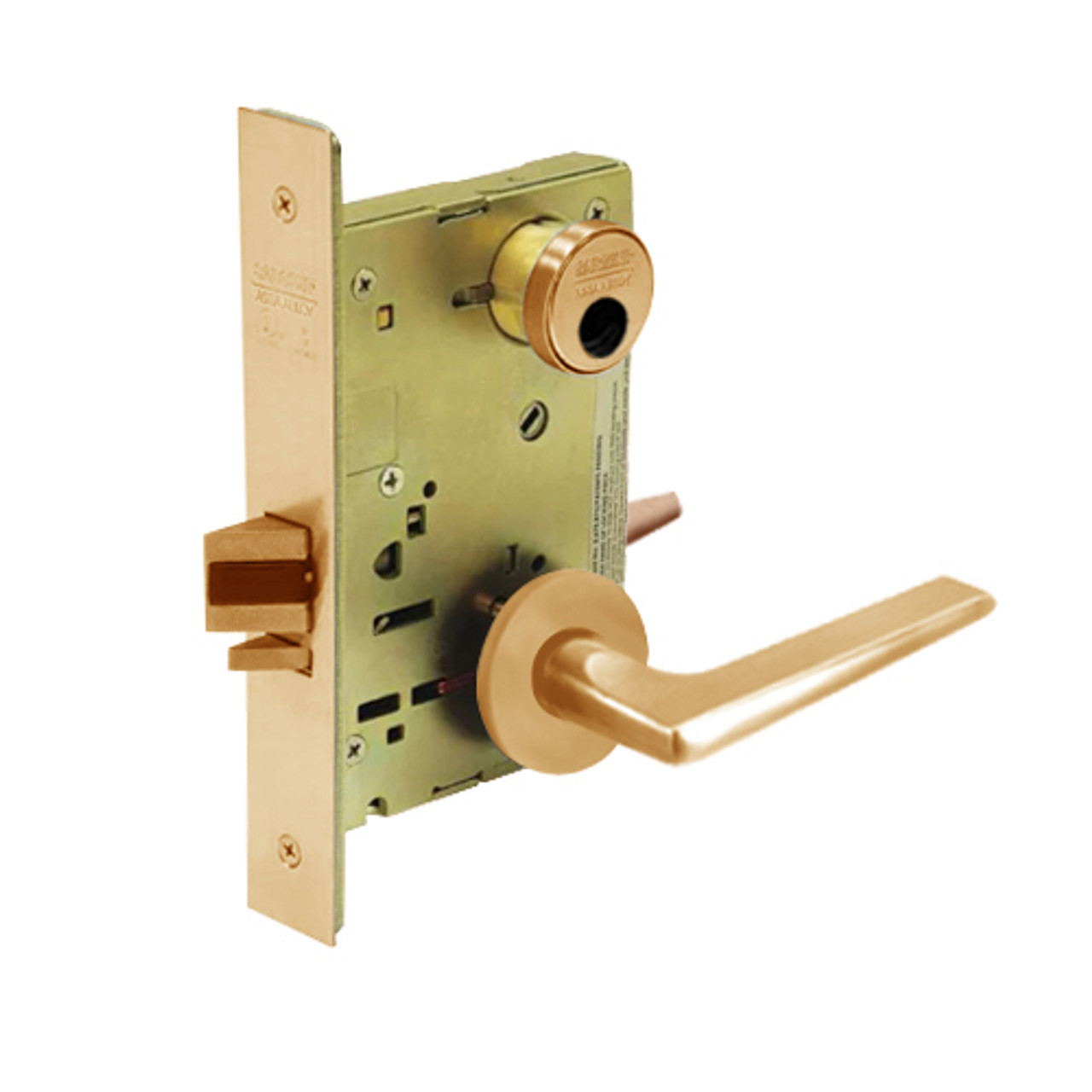 LC-8256-LNF-10 Sargent 8200 Series Office or Inner Entry Mortise Lock with LNF Lever Trim Less Cylinder in Dull Bronze