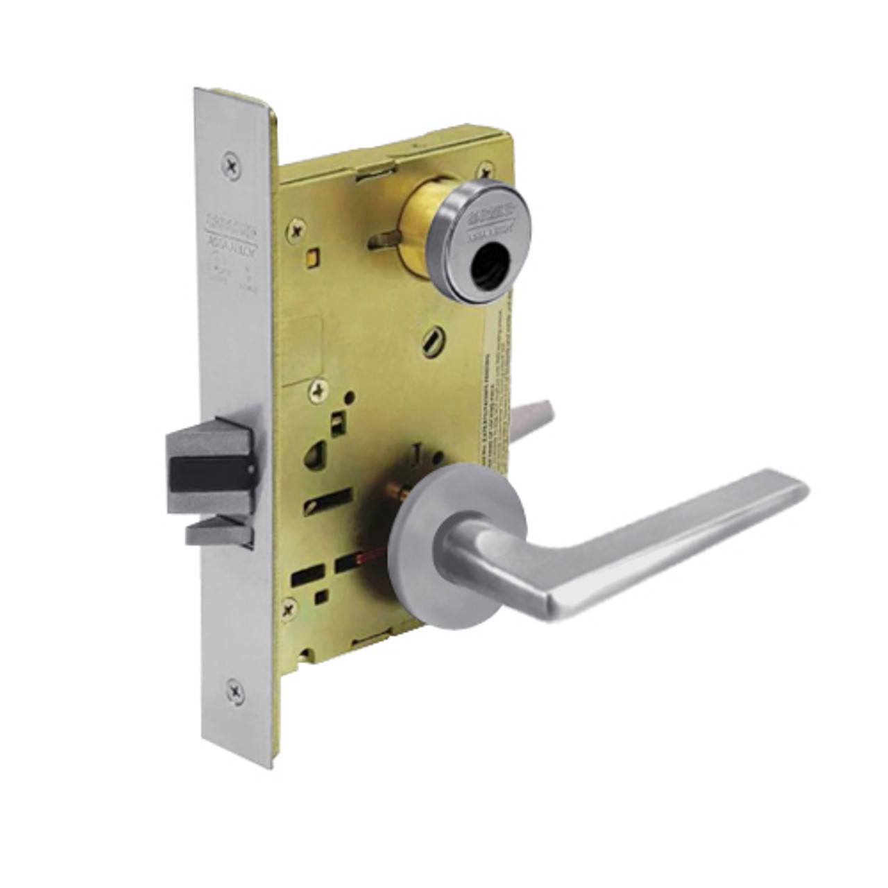 LC-8289-LNF-26D Sargent 8200 Series Holdback Mortise Lock with LNF Lever Trim Less Cylinder in Satin Chrome